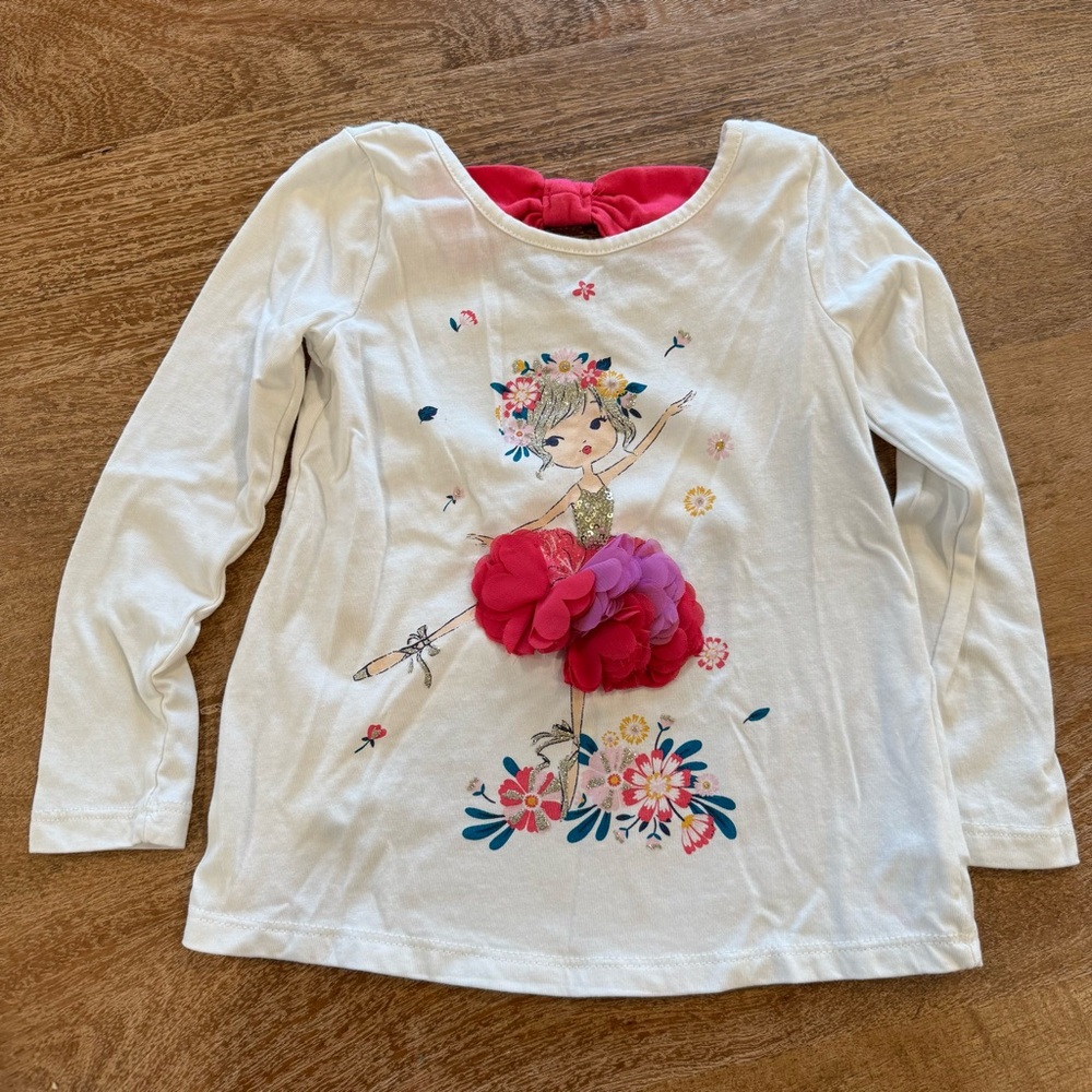 Isaac Mizrahi Little Girls Bow Ballerina Flower Shirt